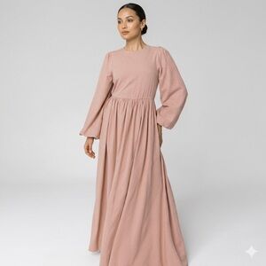 VEILED COLLECTION Long Sleeve Maxi Dress Prairie Modest Feminine Flowy Formal XS